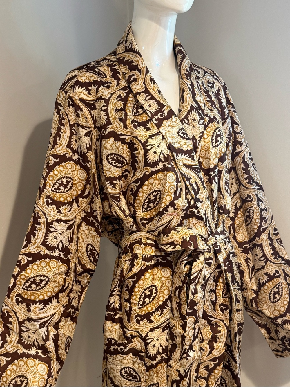 Vintage Michael Tricot Men’s Paisley Robe Belted Made in Britain